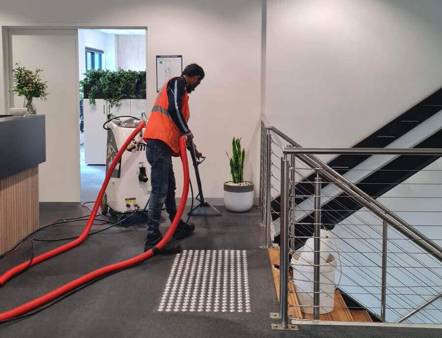 professional carpet cleaning service in action